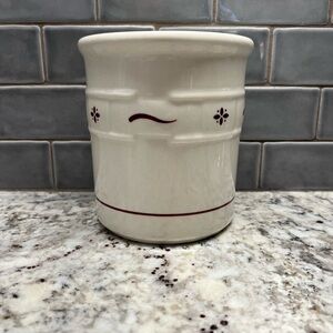 Longaberger 1 Quart Pottery Crock Traditional Red